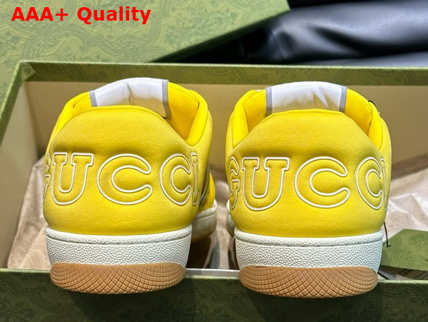 Gucci Mens Screener Sneaker with Web in Yellow Neoprene 782906 Replica