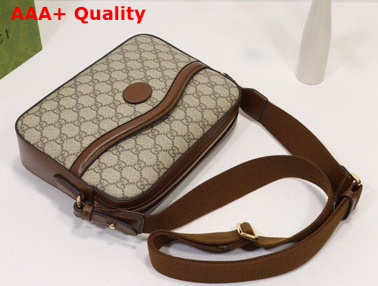 Gucci Messenger Bag with Interlocking G Beige and Ebony GG Supreme Canvas 675891 Replica