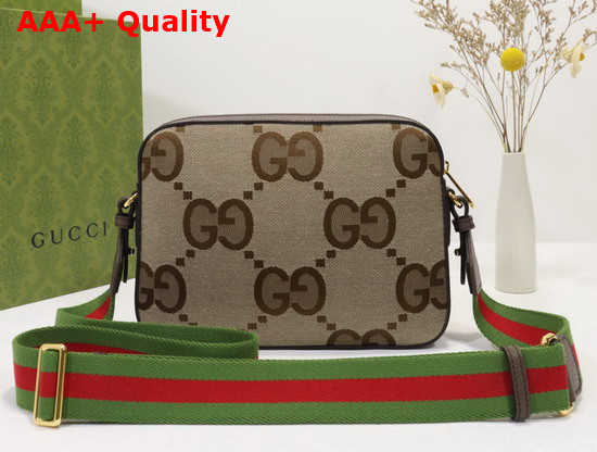 Gucci Messenger Bag with Jumbo GG Camel and Ebony Jumbo GG Canvas 675891 Replica