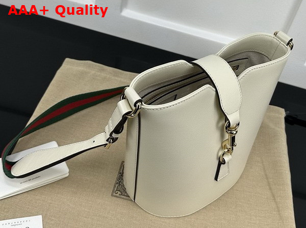 Gucci Mini Bucket Shoulder Bag in Ivory Leather 782908 Replica