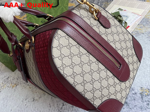 Gucci Mini GG Canvas Small Duffle Bag in Burgundy Quilted Mini GG Canvas 724642 Replica