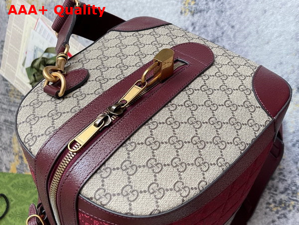 Gucci Mini GG Canvas Small Duffle Bag in Burgundy Quilted Mini GG Canvas 724642 Replica