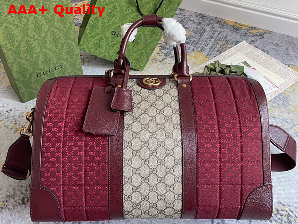 Gucci Mini GG Canvas Small Duffle Bag in Burgundy Quilted Mini GG Canvas 724642 Replica