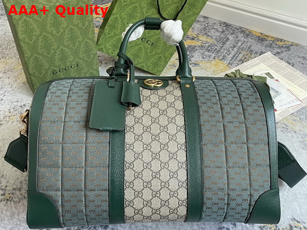 Gucci Mini GG Canvas Small Duffle Bag in Green Quilted Mini GG Canvas 724642 Replica