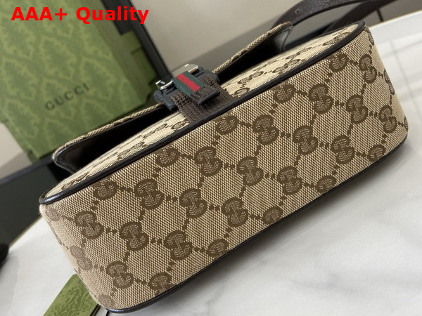 Gucci Mini GG Crossbody Bag in Beige and Ebony Original GG Canvas 802100 Replica