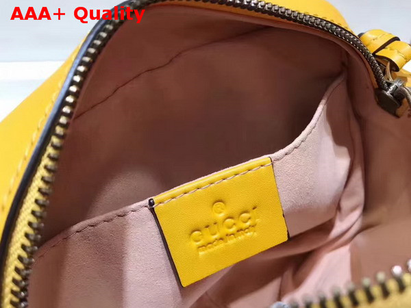 Gucci Mini GG Marmont Chain Shoulder Bag in Lemon Yellow Chevron Leather Replica