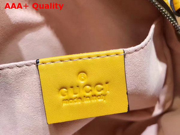 Gucci Mini GG Marmont Chain Shoulder Bag in Lemon Yellow Chevron Leather Replica