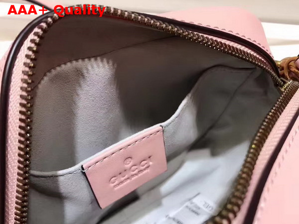 Gucci Mini GG Marmont Chain Shoulder Bag in Light Pink Chevron Leather Replica