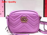 Gucci Mini GG Marmont Chain Shoulder Bag in Pink Chevron Leather Replica