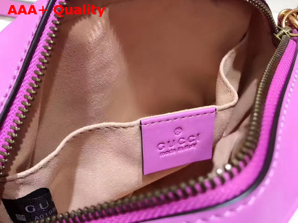 Gucci Mini GG Marmont Chain Shoulder Bag in Pink Chevron Leather Replica