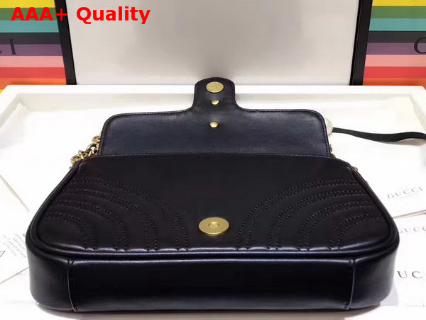 Gucci Mini GG Marmont Matelasse Shoulder Bag in Black with Double G Hardware Enriched with Pearls Replica