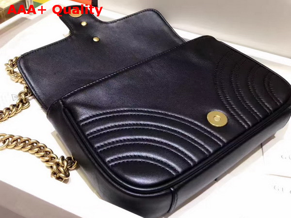 Gucci Mini GG Marmont Matelasse Shoulder Bag in Black with Double G Hardware Enriched with Pearls Replica