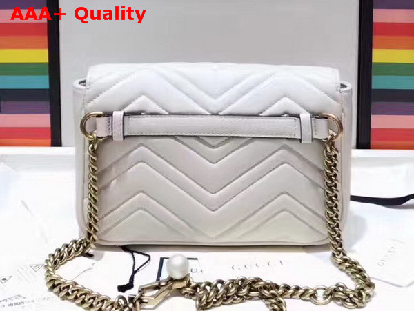 Gucci Mini GG Marmont Matelasse Shoulder Bag in White with Double G Hardware Enriched with Pearls Replica