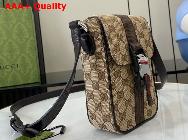 Gucci Mini GG Shoulder Bag in Beige and Ebony Original GG Canvas 802099 Replica