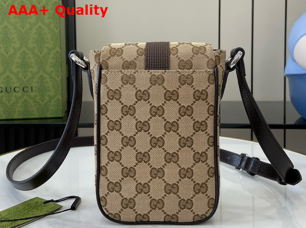 Gucci Mini GG Shoulder Bag in Beige and Ebony Original GG Canvas 802099 Replica