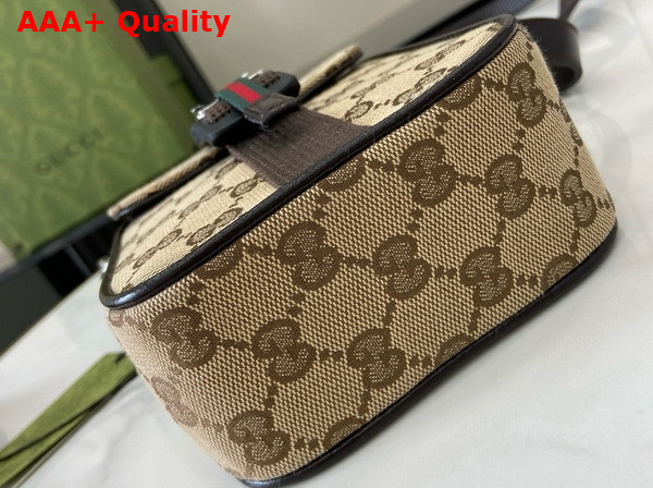 Gucci Mini GG Shoulder Bag in Beige and Ebony Original GG Canvas 802099 Replica