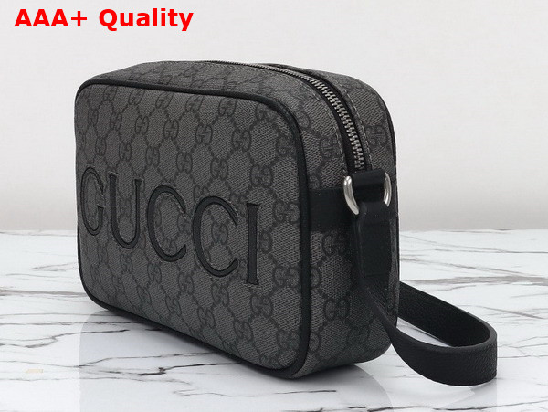 Gucci Mini Shoulder Bag in Grey and Black GG Supreme Canvas 768391 Replica