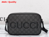 Gucci Mini Shoulder Bag in Grey and Black GG Supreme Canvas 768391 Replica