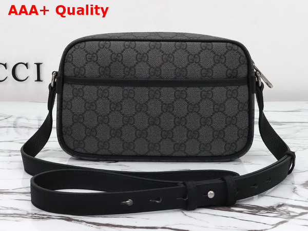 Gucci Mini Shoulder Bag in Grey and Black GG Supreme Canvas 768391 Replica