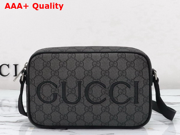 Gucci Mini Shoulder Bag in Grey and Black GG Supreme Canvas 768391 Replica