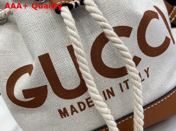 Gucci Mini Shoulder Bag with Gucci Print Beige Cotton Linen Canvas 777166 Replica