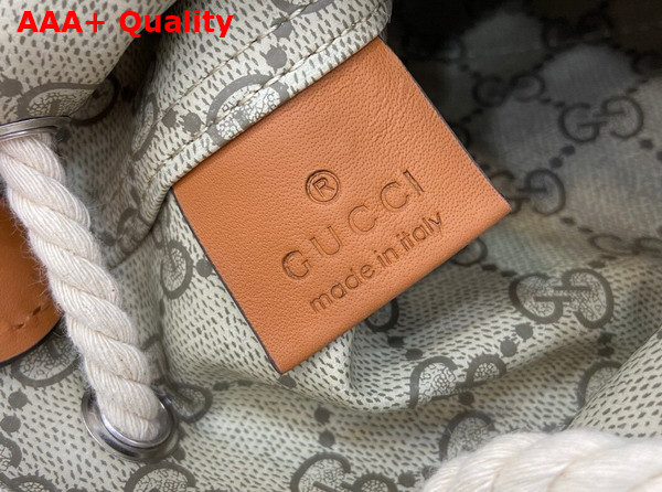 Gucci Mini Shoulder Bag with Gucci Print Beige Cotton Linen Canvas 777166 Replica