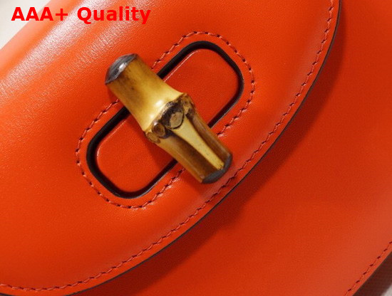 Gucci Mini Top Handle Bag with Bamboo Orange Leather 686864 Replica