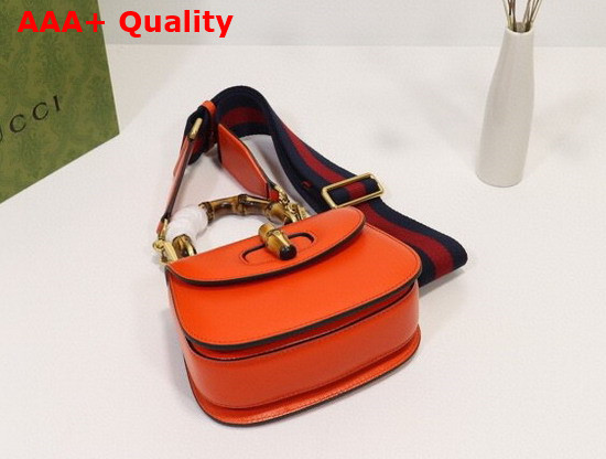 Gucci Mini Top Handle Bag with Bamboo Orange Leather 686864 Replica