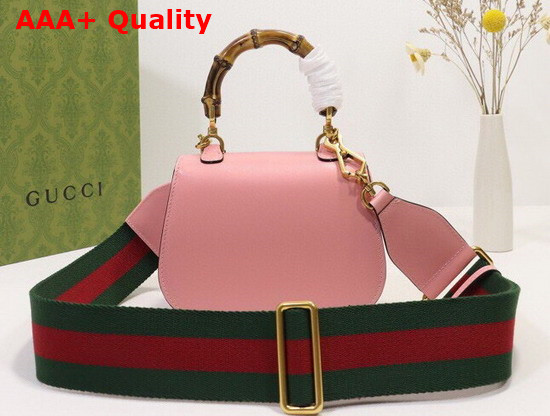 Gucci Mini Top Handle Bag with Bamboo Pink Leather 686864 Replica