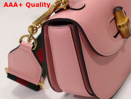 Gucci Mini Top Handle Bag with Bamboo Pink Leather 686864 Replica