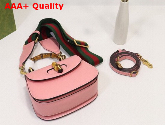 Gucci Mini Top Handle Bag with Bamboo Pink Leather 686864 Replica