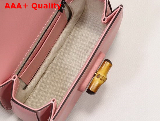 Gucci Mini Top Handle Bag with Bamboo Pink Leather 686864 Replica