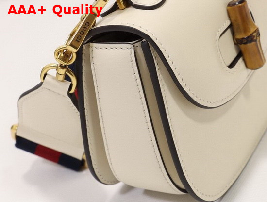 Gucci Mini Top Handle Bag with Bamboo White Leather 686864 Replica