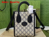 Gucci Mini Tote Bag With Interlocking G Beige and Blue GG Supreme Canvas 671623 Replica