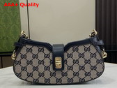 Gucci Moon Side Mini Shoulder Bag in Beige and Blue Original GG Canvas 786015 Replica