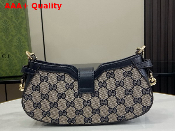 Gucci Moon Side Mini Shoulder Bag in Beige and Blue Original GG Canvas 786015 Replica