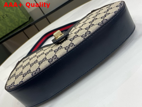 Gucci Moon Side Mini Shoulder Bag in Beige and Blue Original GG Canvas 786015 Replica