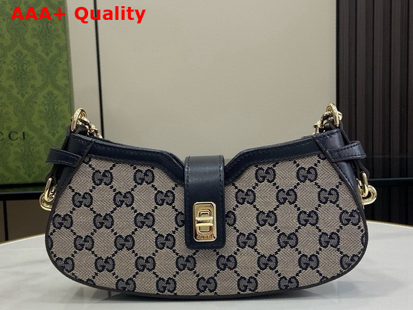 Gucci Moon Side Mini Shoulder Bag in Beige and Blue Original GG Canvas 786015 Replica