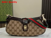 Gucci Moon Side Mini Shoulder Bag in Beige and Ebony Original GG Canvas 786015 Replica