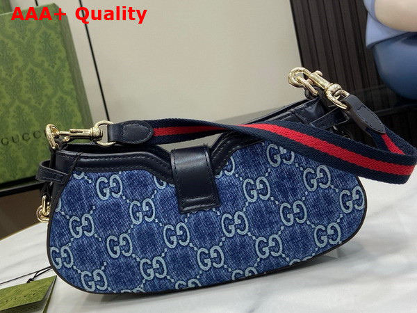 Gucci Moon Side Mini Shoulder Bag in Blue GG Denim 786015 Replica