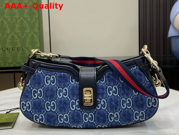 Gucci Moon Side Mini Shoulder Bag in Blue GG Denim 786015 Replica