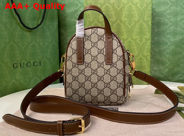 Gucci Multi Function Bag with Interlocking G Beige and Ebony GG Supreme Canvas 725654 Replica