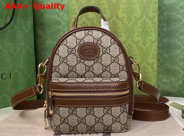 Gucci Multi Function Bag with Interlocking G Beige and Ebony GG Supreme Canvas 725654 Replica