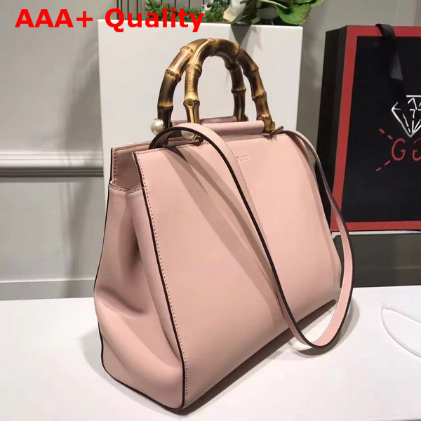 Gucci Nymphea Leather Top Handle Bag in Light Pink Leather Replica