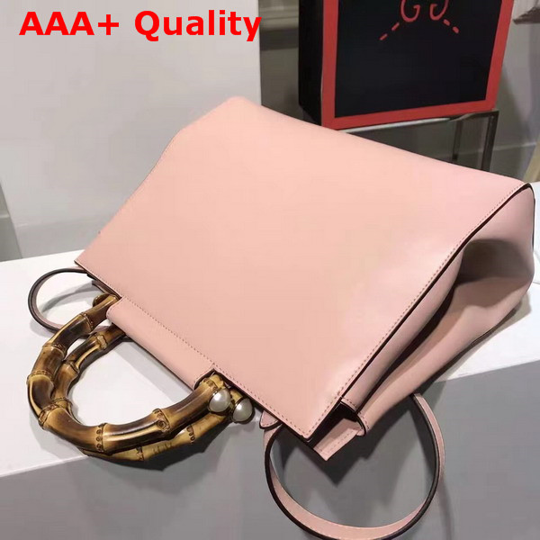 Gucci Nymphea Leather Top Handle Bag in Light Pink Leather Replica