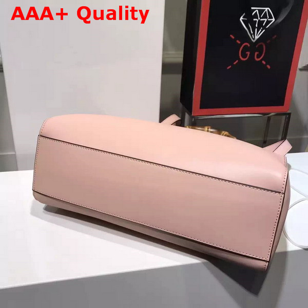 Gucci Nymphea Leather Top Handle Bag in Light Pink Leather Replica