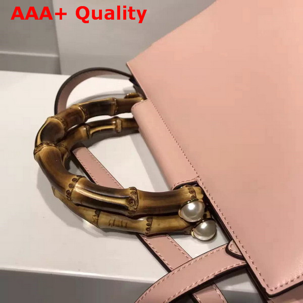 Gucci Nymphea Leather Top Handle Bag in Light Pink Leather Replica