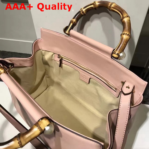 Gucci Nymphea Leather Top Handle Bag in Light Pink Leather Replica