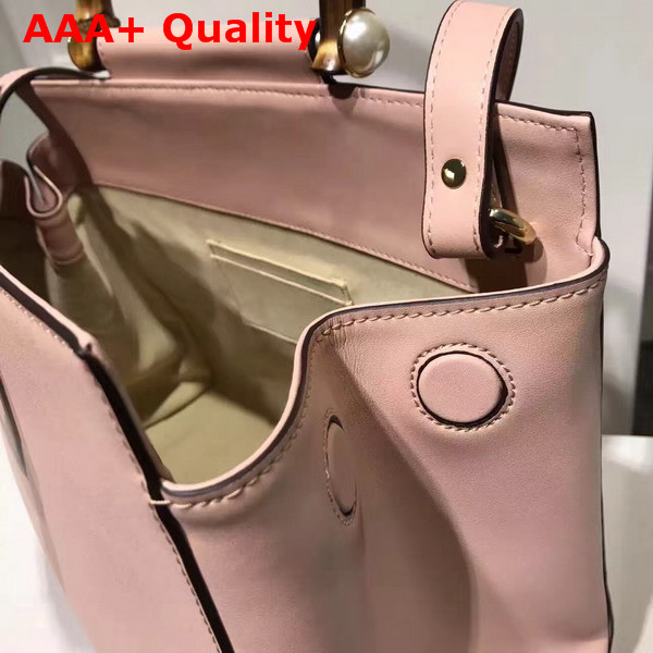 Gucci Nymphea Leather Top Handle Bag in Light Pink Leather Replica