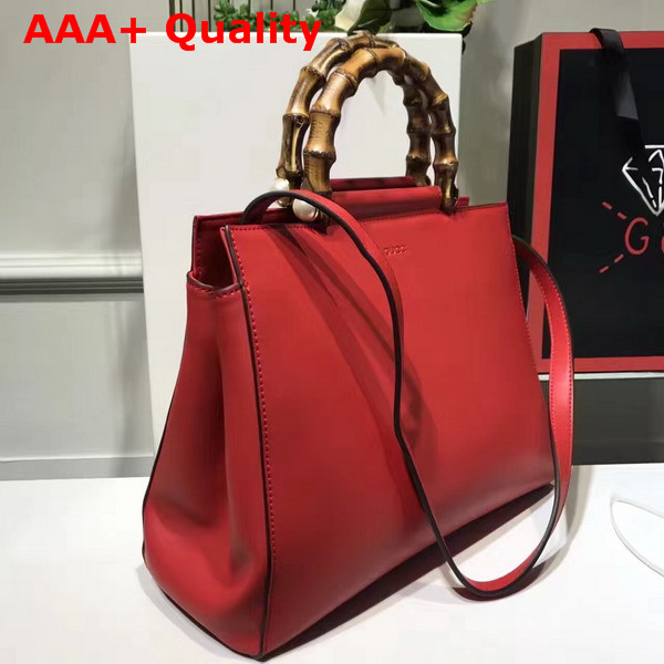 Gucci Nymphea Leather Top Handle Bag in Red Leather Replica